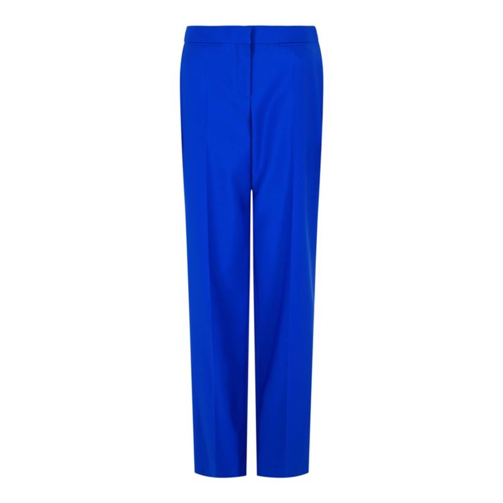Alexander McQueen Wide-Leg Wool Trousers Blue Womens